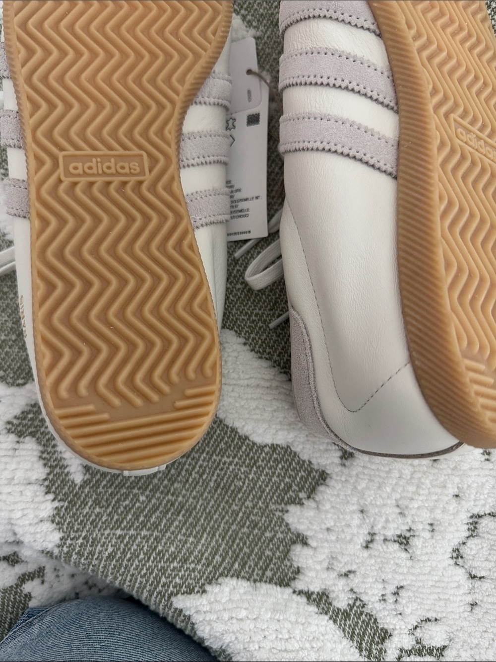 Adidas Originals Paris Leather Sneakers Off White Gray Men’s 8 1/2 Women’s 9.5 - Picture 4 of 7